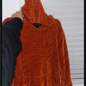 Denim&Co Rust Cowl Neck Sweater